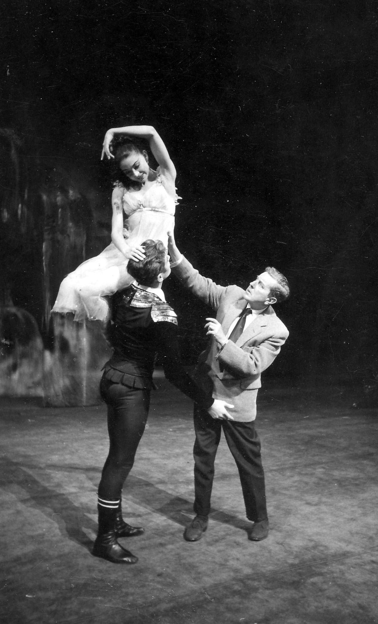 Frederick Ashton directing Margot Fonteyn and Michael Somes in rehearsal for Ondine, October 1958. Photo by GBL Wilson, © Royal Academy of Dance / ArenaPAL